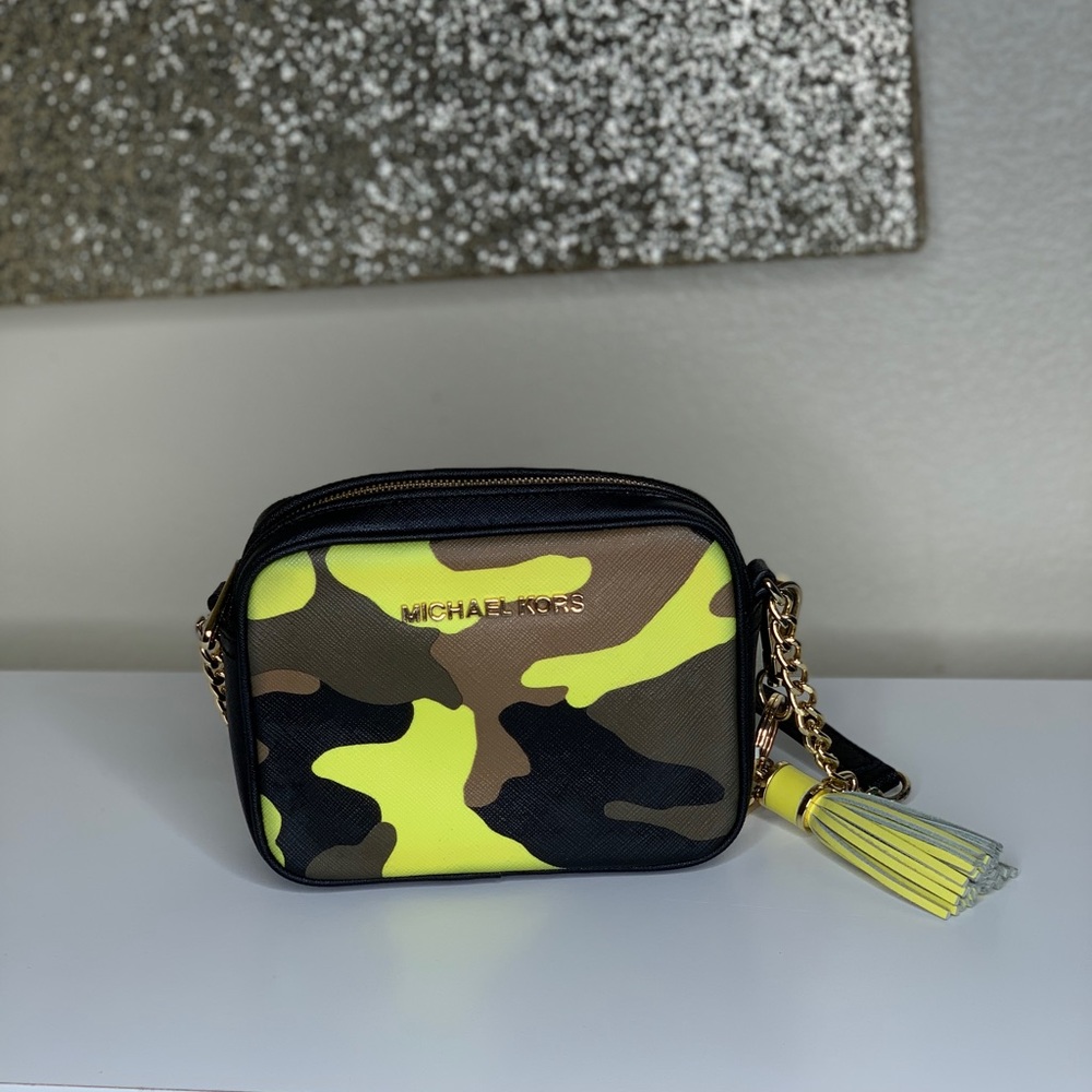 Michael Kors Jet Set Camo Crossbody Camera Bag